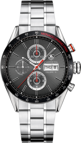 TAG Heuer Carrera Calibre 16 Day Date 43 Stainless Steel / Grey / Monaco Grand Prix